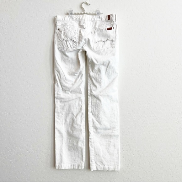7 For All Mankind Women's Dojo Straight Leg Jeans White Slash Rhinestone 31 - Picture 5 of 8